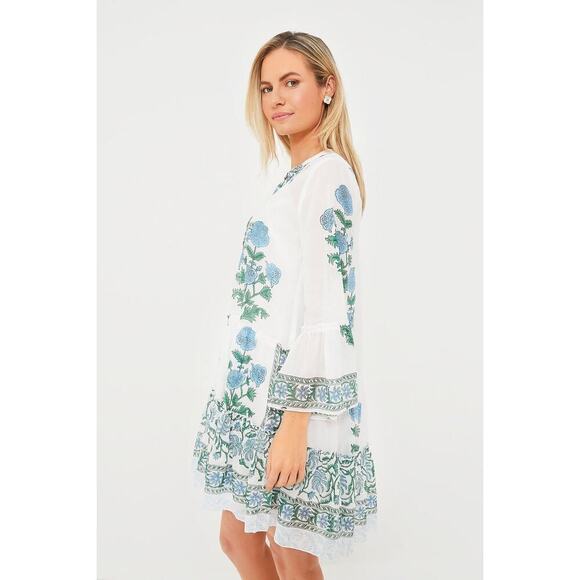 JULIET DUNN Exclusive White Poppy Flared Sleeve Dress Size 1 NWT Retail $295 - Picture 6 of 7